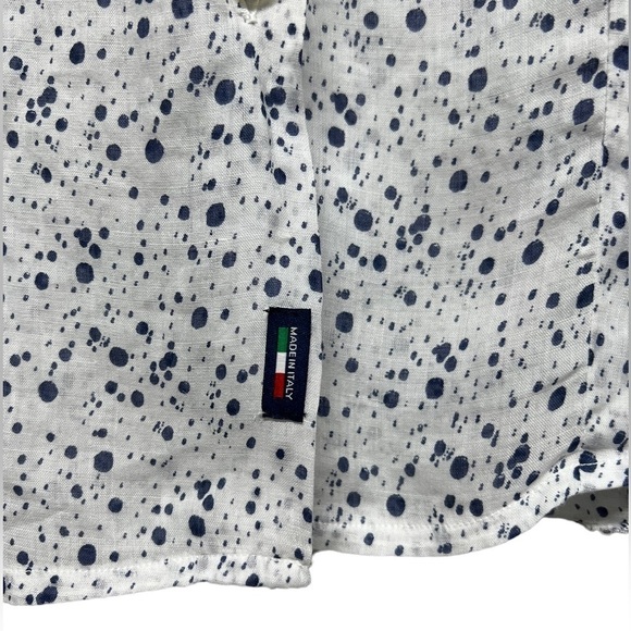 VIOLA LA MIA CAMICIAIA Linen Blend Spotted Button Down Shirt - Picture 4 of 10